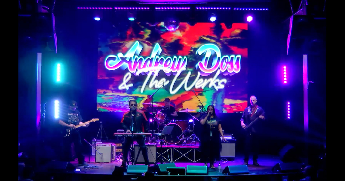 Andrew Doss and The Werks performing original 80s-influenced pop live